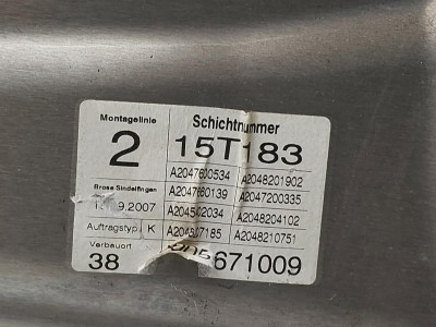 ELEVALUNAS DELANTERO IZQUIERDO, MERCEDES-BENZ, CLASE C (BM 204) BERLINA