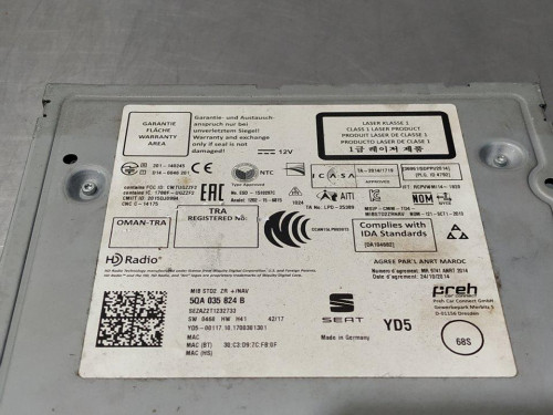  SISTEMA AUDIO / RADIO CD, SEAT, IBIZA (KJ1) 