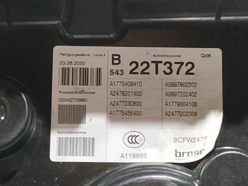  ELEVALUNAS DELANTERO DERECHO MERCEDES-BENZ CLASE B (BM 247) 