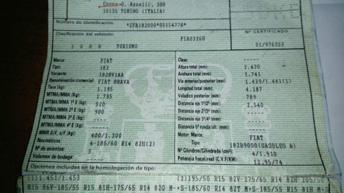 FIAT BRAVA (182) — автомобиль-донор на запчасти 