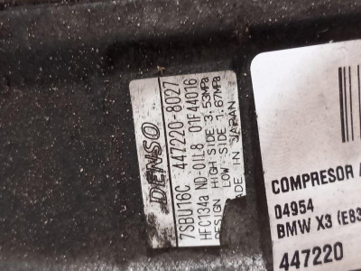 COMPRESOR AIRE ACONDICIONADO, BMW, SERIE X3 (E83)