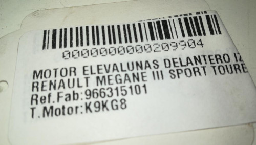 MOTOR ELEVALUNAS DELANTERO IZQUIERDO RENAULT MEGANE III SPORT TOURER 