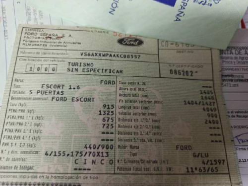 FORD ESCORT BERL./TURN./CAB./EXPRESS — автомобиль-донор на запчасти 