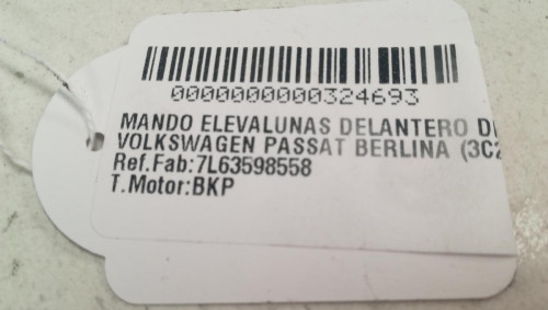  MANDO ELEVALUNAS DELANTERO DERECHO, VOLKSWAGEN, PASSAT BERLINA (3C2) 