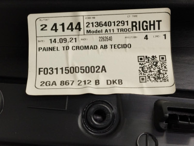 GUARNECIDO PUERTA TRASERA DERECHA, VOLKSWAGEN, T-ROC (D11)