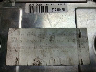 CENTRALITA MOTOR UCE, PEUGEOT, 406 BERLINA (S1/S2)
