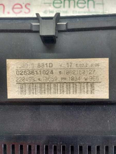  CUADRO INSTRUMENTOS Volkswagen GOLF IV BERLINA (1J1)(10.1997) 