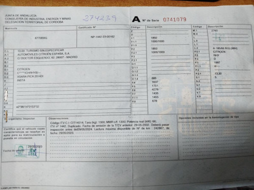 CITROEN XSARA PICASSO — автомобиль-донор на запчасти 