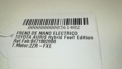  FRENO DE MANO ELECTRICO, TOYOTA, AURIS (E18) 