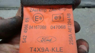 CINTURON SEGURIDAD DELANTERO DERECHO, FORD, FIESTA (CBK)