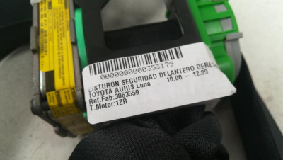 CINTURON SEGURIDAD DELANTERO DERECHO, TOYOTA, AURIS (E15)