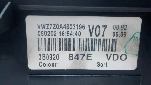  CUADRO INSTRUMENTOS, VOLKSWAGEN, PASSAT VARIANT (3B6) 