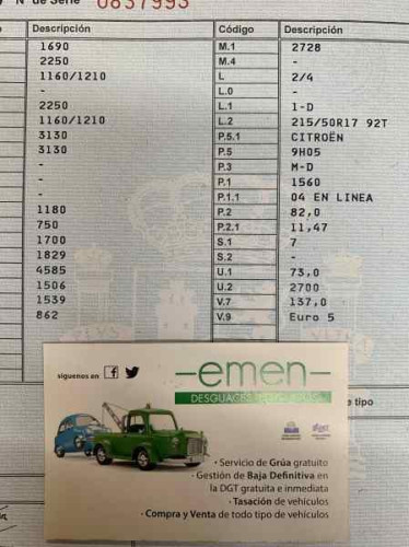  CAJA CAMBIOS CITROEN GRAND C4 PICASSO 