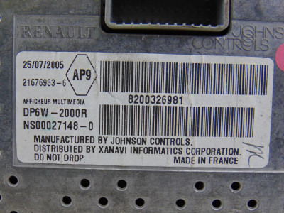 PANTALLA MULTIFUNCION, RENAULT, VEL SATIS (BJ0)