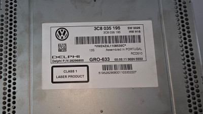 SISTEMA AUDIO / RADIO CD, VOLKSWAGEN, GOLF VI (5K1)(10.2008)