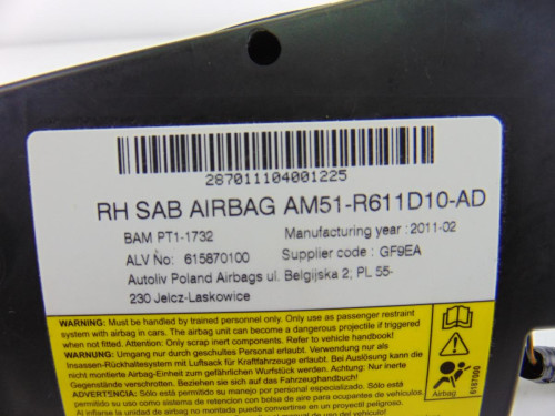 AIRBAG LATERAL DERECHO FORD FOCUS BERLINA (CB8) 