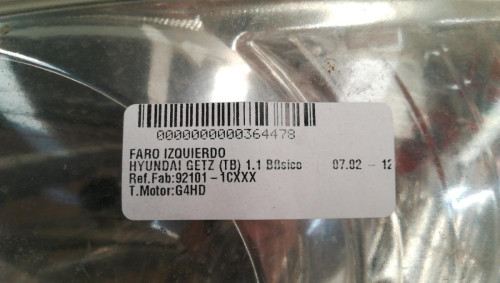  FARO IZQUIERDO, HYUNDAI, GETZ (TB) 