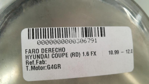  FARO DERECHO HYUNDAI COUPE (RD) 