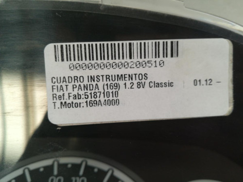  CUADRO INSTRUMENTOS FIAT II PANDA (169) 