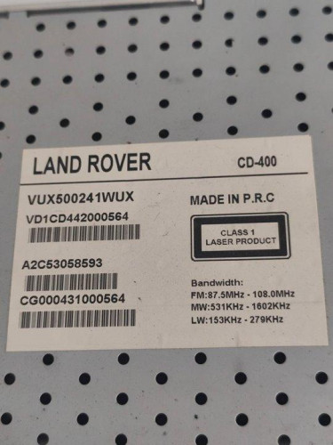  SISTEMA AUDIO / RADIO CD LAND ROVER 