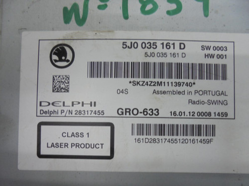SISTEMA AUDIO / RADIO CD Skoda FABIA (5J2) 