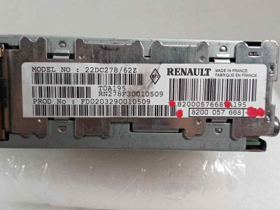 SISTEMA AUDIO / RADIO CD, RENAULT, VEL SATIS (BJ0)