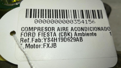 COMPRESOR AIRE ACONDICIONADO, FORD, FIESTA (CBK)