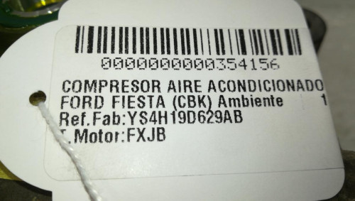  COMPRESOR AIRE ACONDICIONADO, FORD, FIESTA (CBK) 