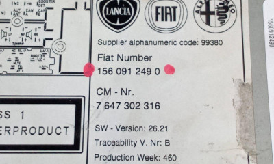 SISTEMA AUDIO / RADIO CD, ALFA ROMEO, GIULIETTA (191)