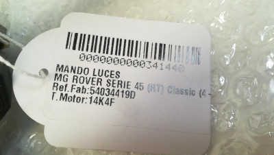 MANDO LUCES, MG ROVER, ROVER 45 (RT)