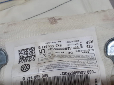 AIRBAG CORTINA DELANTERO IZQUIERDO, VOLKSWAGEN, GOLF VI (5K1)(10.2008)