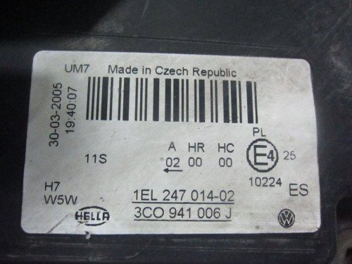  FARO DERECHO VOLKSWAGEN PASSAT BERLINA (3C2) 
