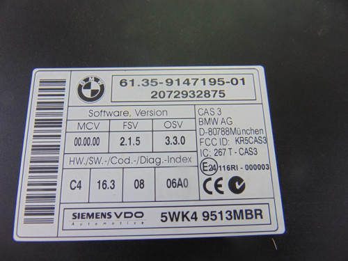  MODULO ELECTRONICO BMW SERIE 1 BERLINA (E81/E87) 