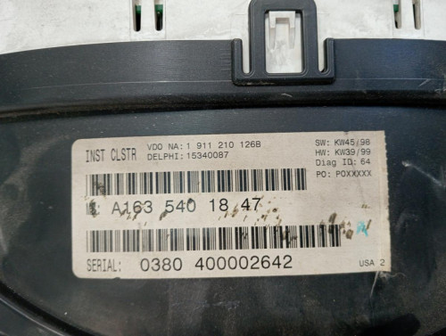 CUADRO INSTRUMENTOS MERCEDES-BENZ CLASE ML (BM 163) 