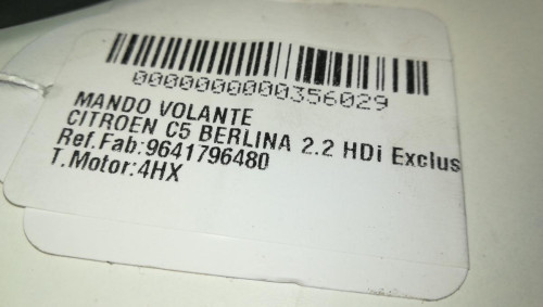  MANDO VOLANTE, CITROEN, C5 BERLINA 