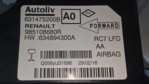  SENSOR DE BOLSA DE AIRE, RENAULT, TALISMAN 