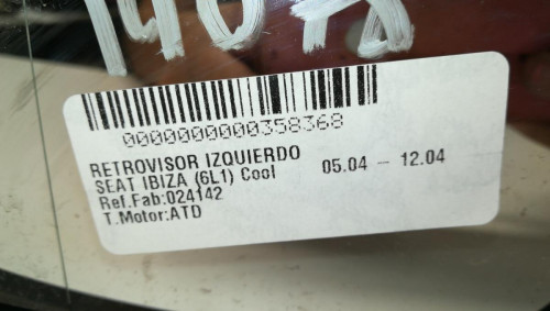  RETROVISOR IZQUIERDO SEAT IBIZA (6L1) 