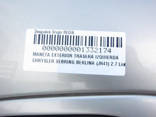  MANETA EXTERIOR TRASERA IZQUIERDA CHRYSLER SEBRING JR 41 BERLINA 