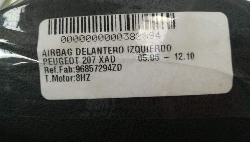  AIRBAG DELANTERO IZQUIERDO PEUGEOT 207 