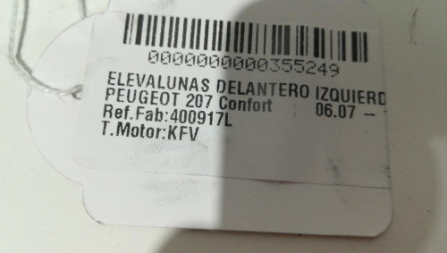  ELEVALUNAS DELANTERO IZQUIERDO PEUGEOT 207 