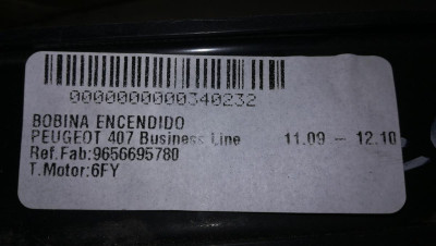 BOBINA ENCENDIDO, PEUGEOT, 407
