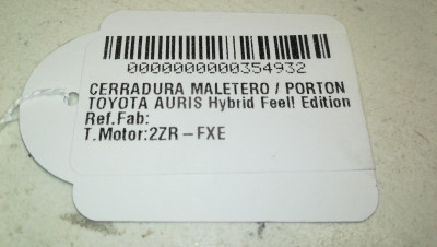 CERRADURA MALETERO / PORTON, TOYOTA, AURIS (E18)