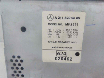 SISTEMA AUDIO / RADIO CD, MERCEDES-BENZ, CLASE E (BM 211) BERLINA