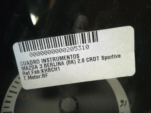  CUADRO INSTRUMENTOS, MAZDA, 3 BERLINA (BK) 