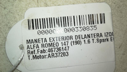  MANETA INTERIOR DELANTERA IZQUIERDA ALFA ROMEO 147 (190) 