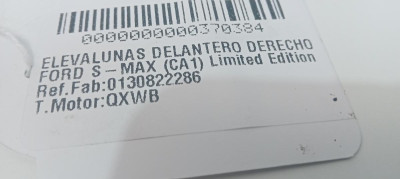 ELEVALUNAS DELANTERO DERECHO, FORD, S-MAX (CA1)