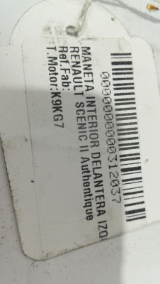 MANETA INTERIOR DELANTERA IZQUIERDA, RENAULT, SCENIC II (JM)