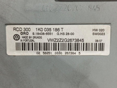 SISTEMA AUDIO / RADIO CD, VOLKSWAGEN, GOLF V (1K1)(10.2003)