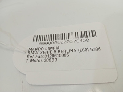 MANDO LIMPIA, BMW, SERIE 5 BERLINA (E60)