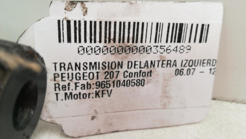  TRANSMISION DELANTERA IZQUIERDA Peugeot 207 